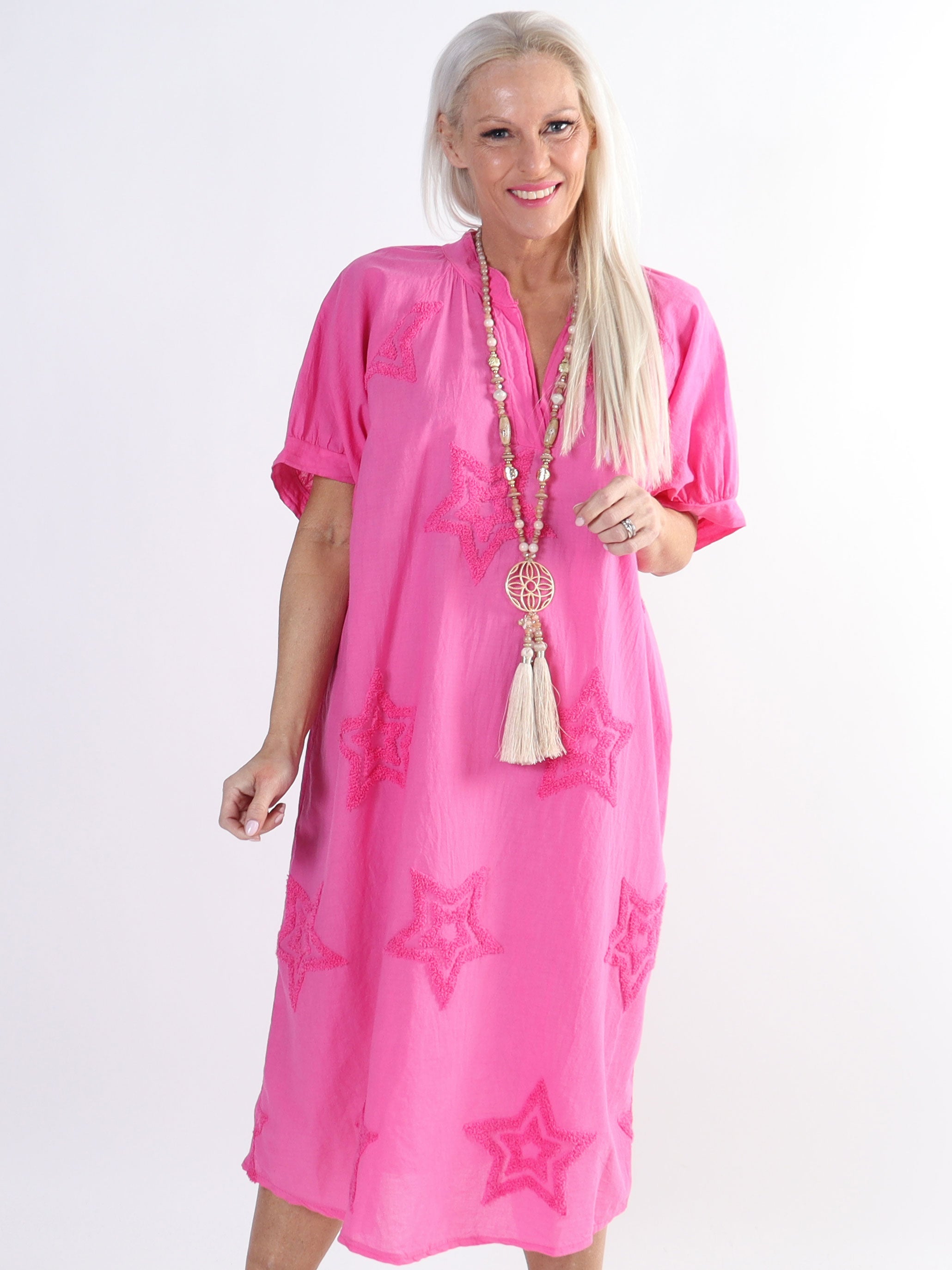 Nannali - Söt bomullsklänning med stjärnor i plus size